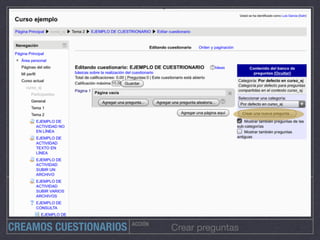 ACCIÓN
Crear preguntasCREAMOS CUESTIONARIOS
 