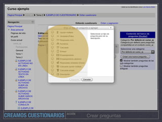 ACCIÓN
Crear preguntasCREAMOS CUESTIONARIOS
 