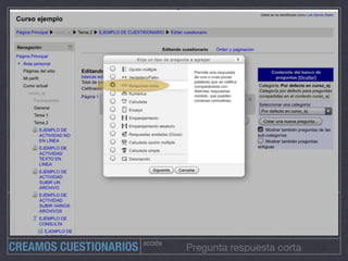 ACCIÓN
Pregunta respuesta cortaCREAMOS CUESTIONARIOS
 