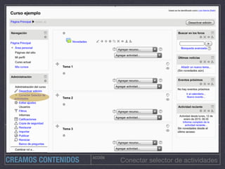CREAMOS CONTENIDOS ACCIÓN
Conectar selector de actividades
 