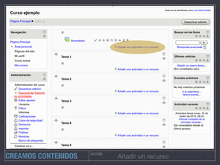 CREAMOS CONTENIDOS ACCIÓN
Añadir un recurso
 