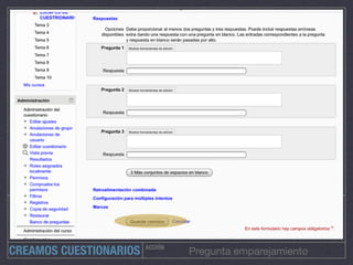 ACCIÓN
Pregunta emparejamientoCREAMOS CUESTIONARIOS
 
