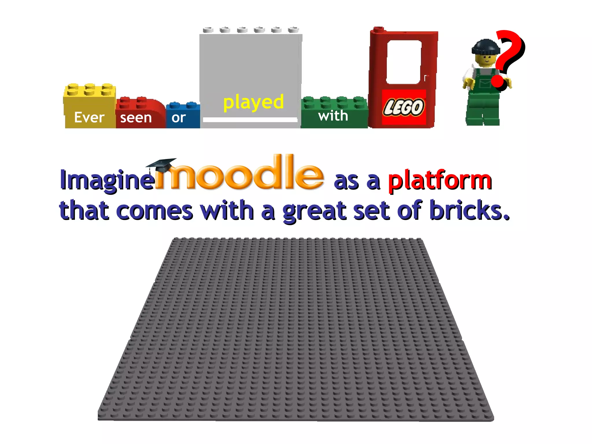 as a  platform that comes with a great set of bricks. Imagine Ever seen or played with ? 
