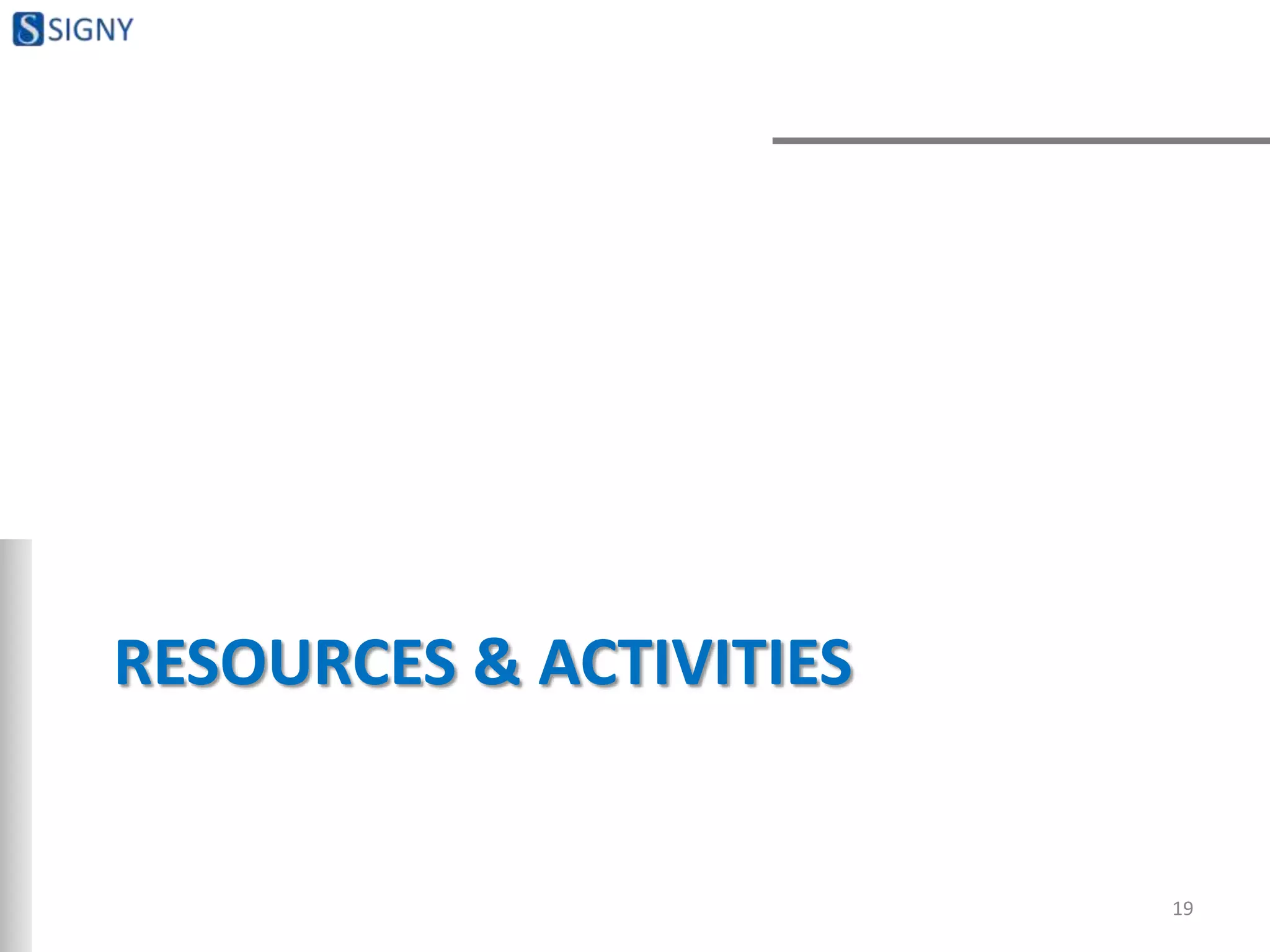 RESOURCES & ACTIVITIES
19
 