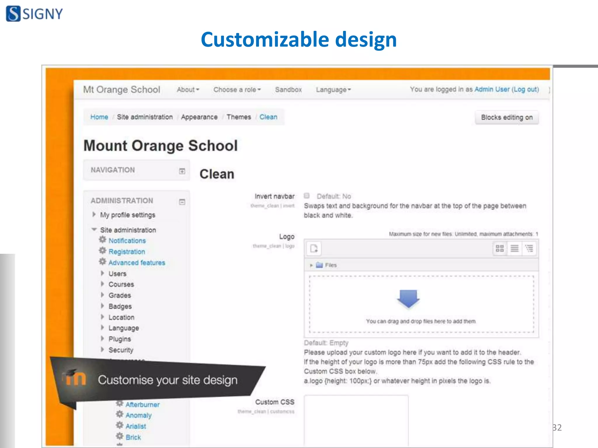 Customizable design
32
 