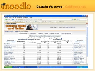 Gestión del curso -  Calificaciones 