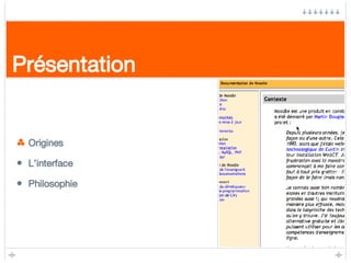 Présentation Origines L’interface Philosophie 