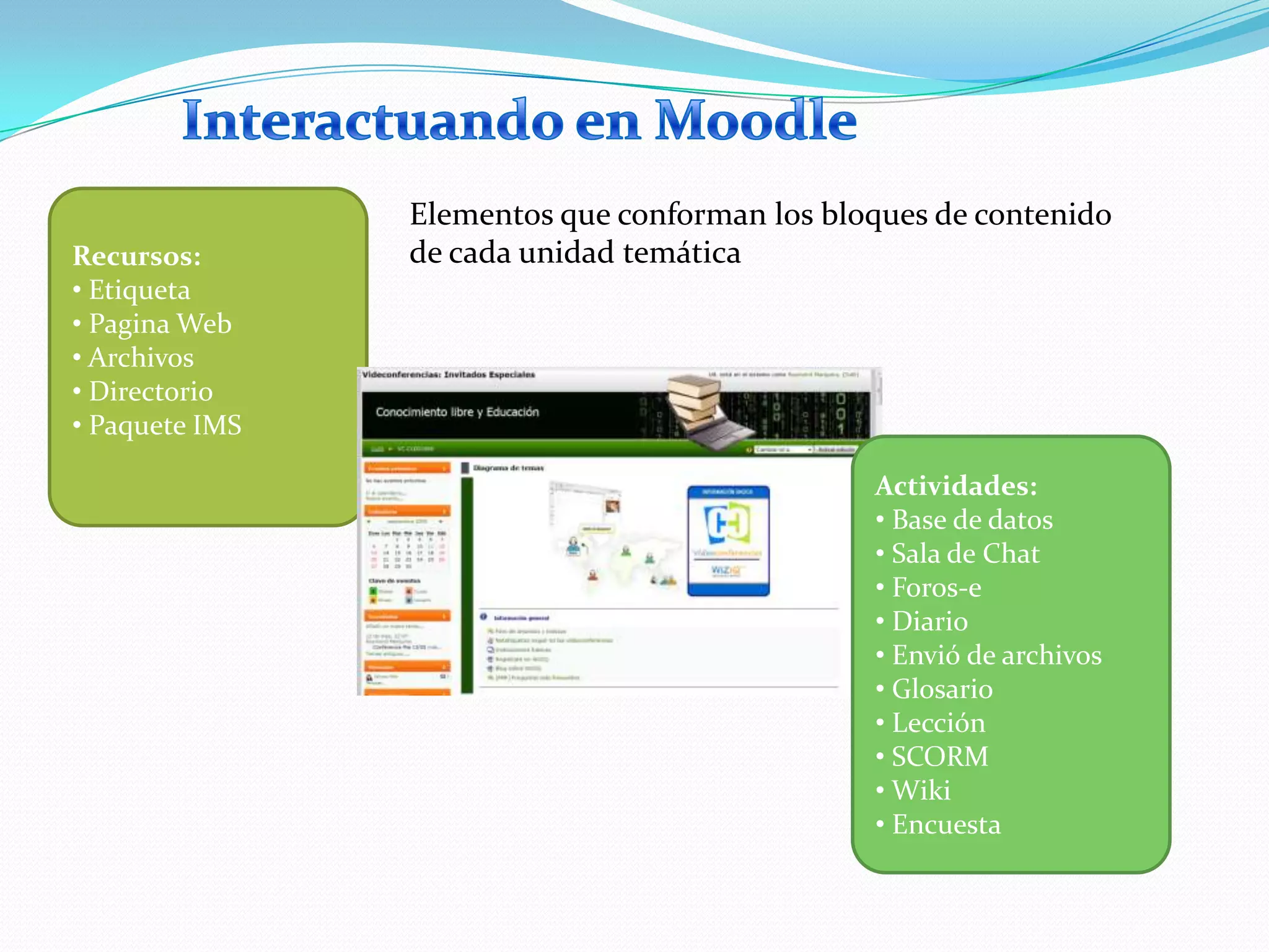 Interactuando en MoodleRecursos:Etiqueta