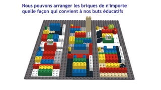 Nous pouvons arranger les briques de n'importe
quelle façon qui convient à nos buts éducatifs
 