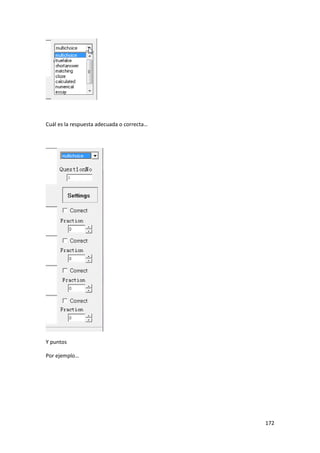 Cuál es la respuesta adecuada o correcta…




Y puntos

Por ejemplo…




                                            172
 