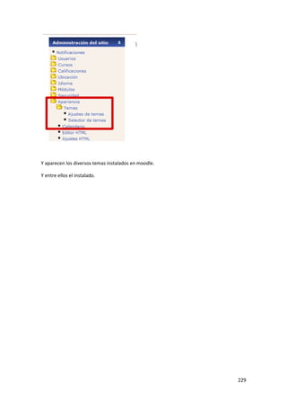 Y aparecen los diversos temas instalados en moodle.

Y entre ellos el instalado.




                                                      229
 