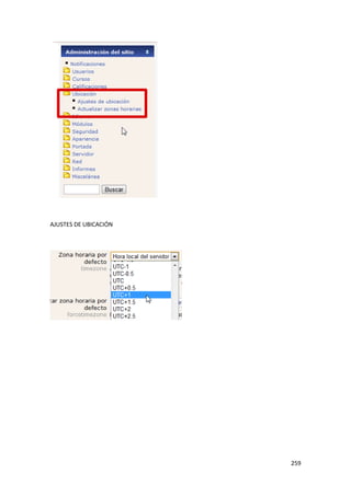 AJUSTES DE UBICACIÓN




                       259
 