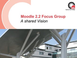 Moodle 2.2 Focus Group
A shared Vision




Date: July 2009
 