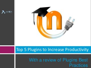 Top 5 Plugins to Increase Productivity 
With a review of Plugins Best 
Practices 
 