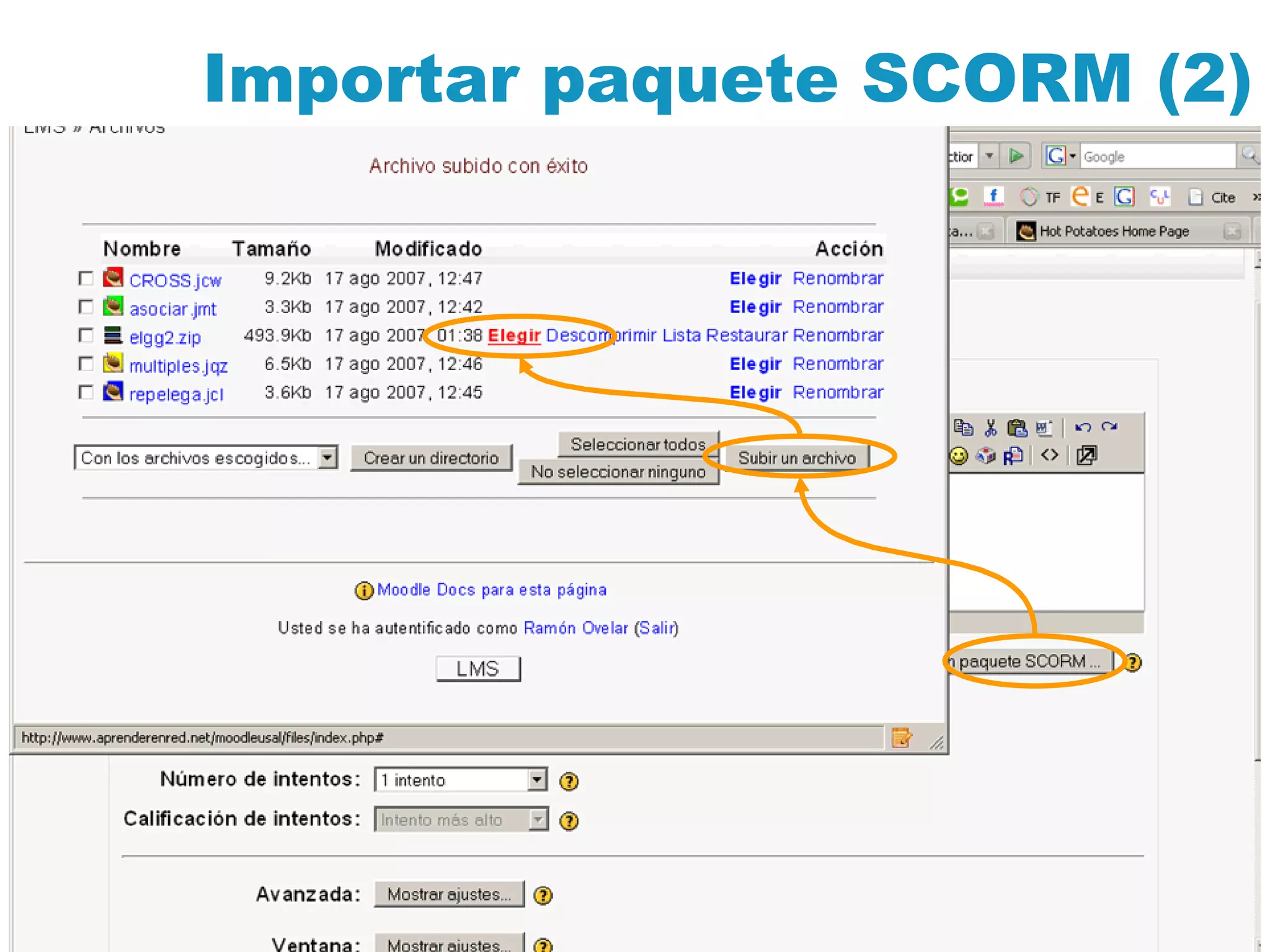 Importar paquete SCORM (2) 