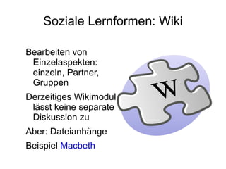 Szenarium  Übungsangebot Beispiel: Kurs  Focused Writing 