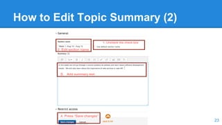 How to Edit Topic Summary (2)
23
 