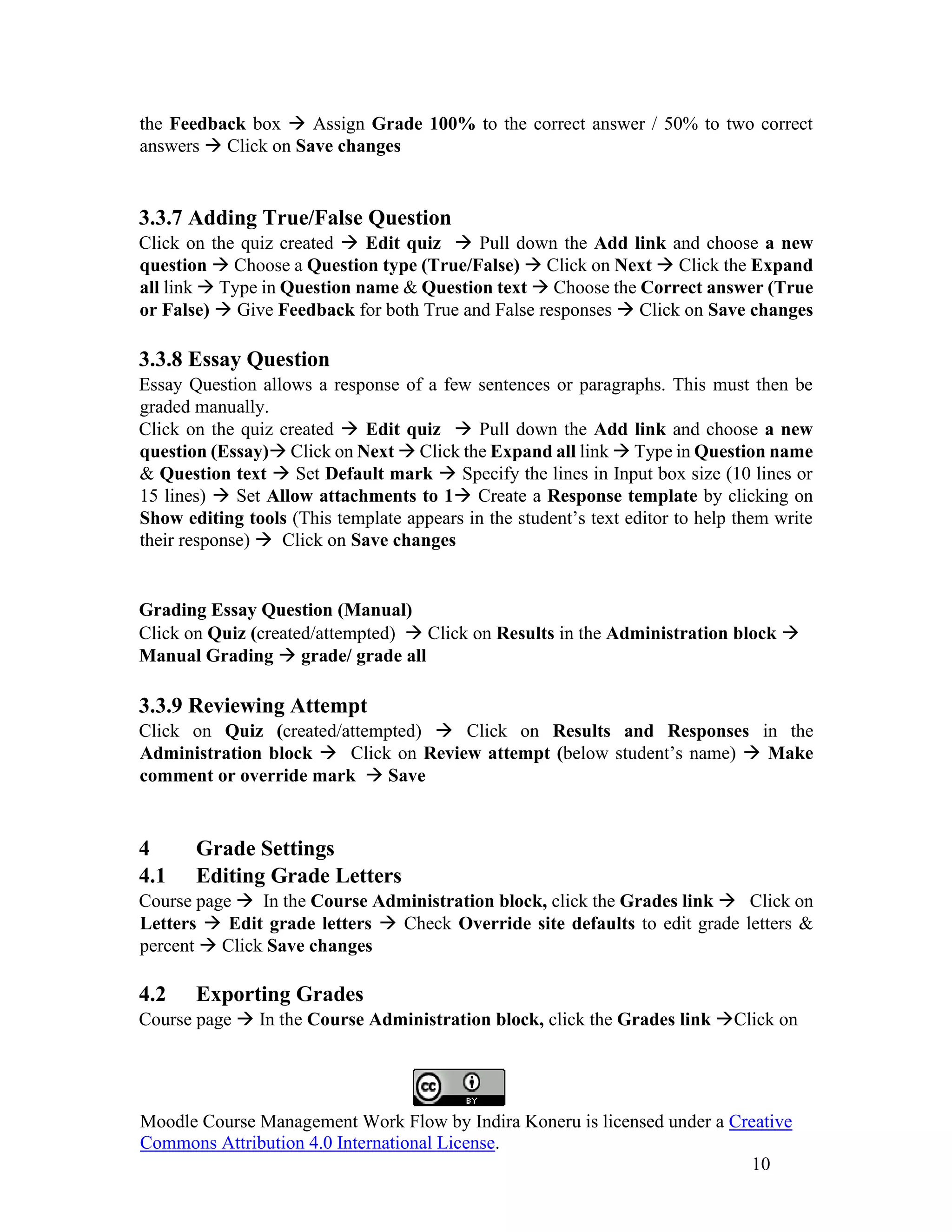Moodle course management workflow | PDF