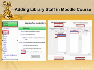 Adding Library Staff in Moodle Course 