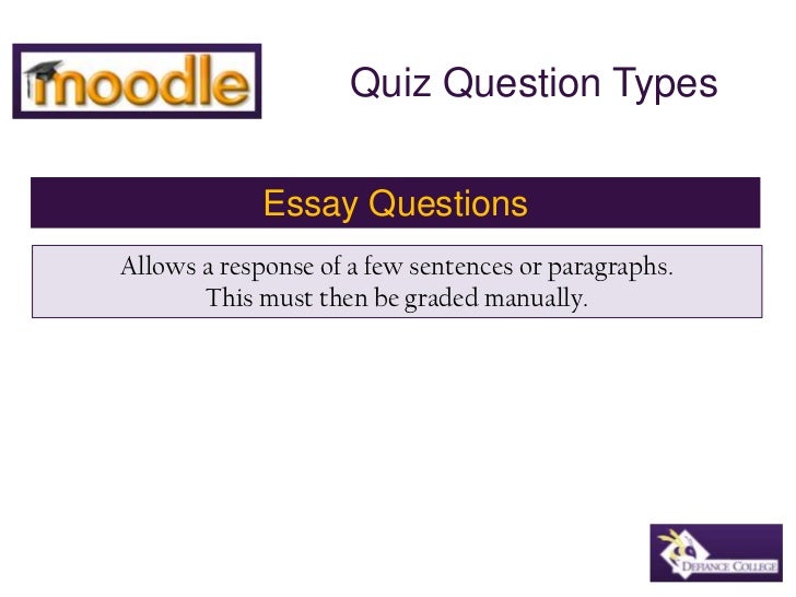 Moodle quiz essay question