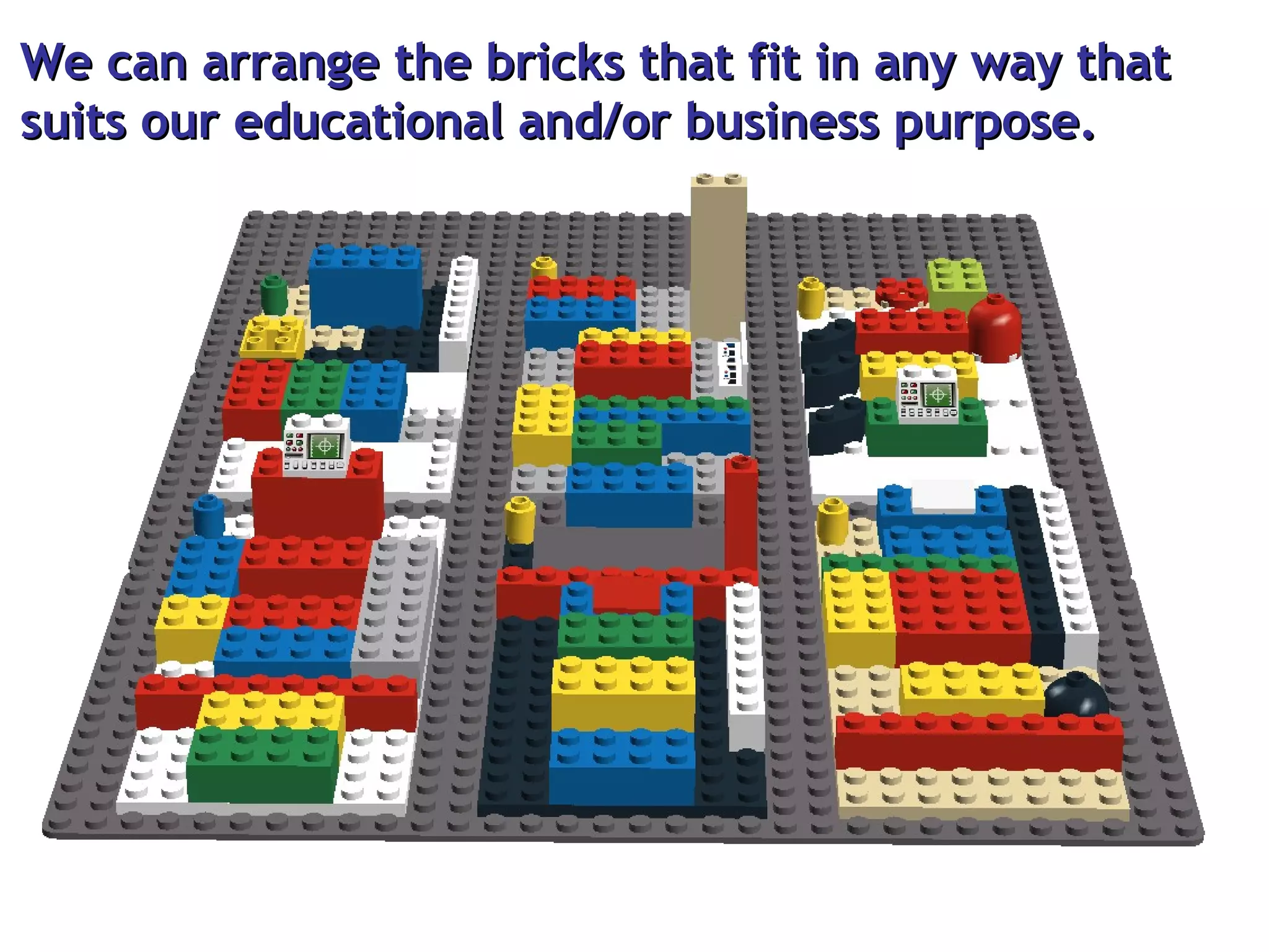We can arrange the bricks that fit in any way that  suits our educational and/or business purpose.  