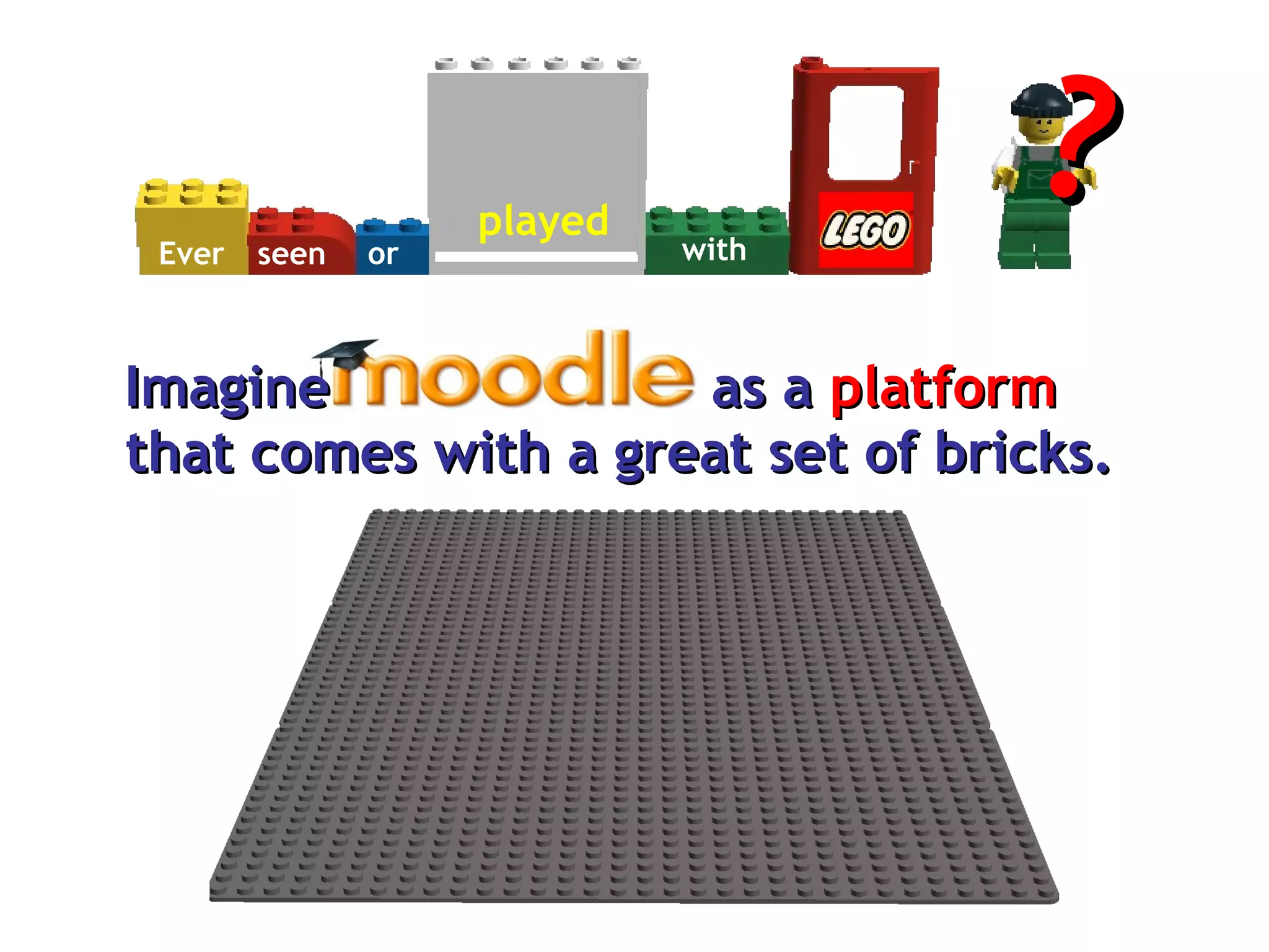 as a  platform that comes with a great set of bricks. Imagine Ever seen or played with ? 