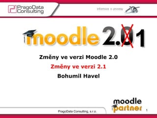 PragoData Consulting, s.r.o. 1 Změny ve verzi Moodle 2.0 Změny ve verzi 2.1 Bohumil Havel 1 