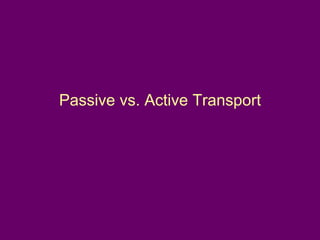 Passive vs. Active Transport 
