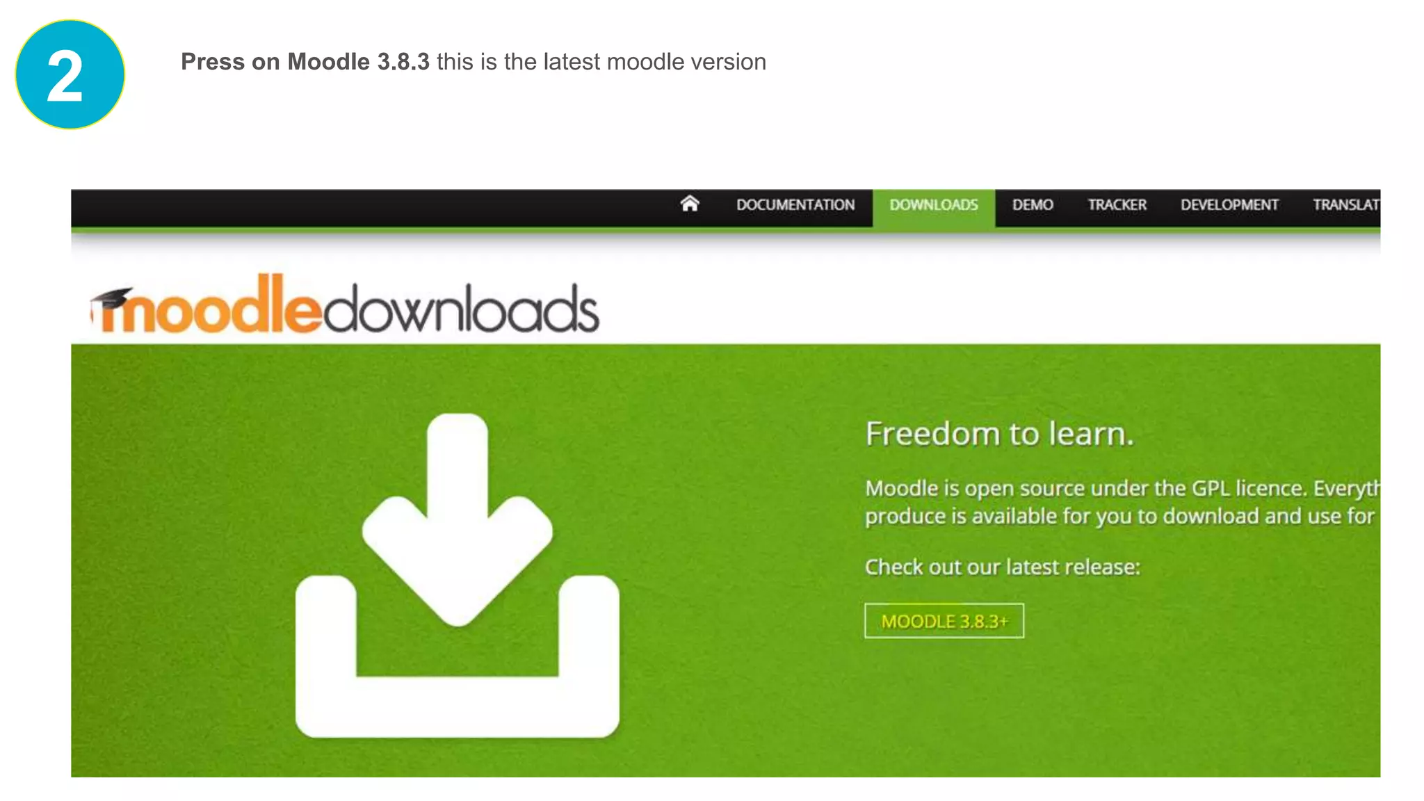 2 Press on Moodle 3.8.3 this is the latest moodle version
 
