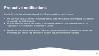 Proactive Notifications Moodle integration with microsoft office 365 by enovation | PPTX