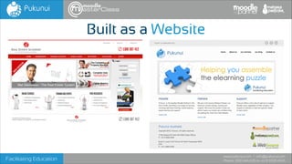 Built as a Website

Facilitating Education

www.pukunui.com / info@pukunui.com
Phone: 1300 466 635 or +61 8 9328 4545

 