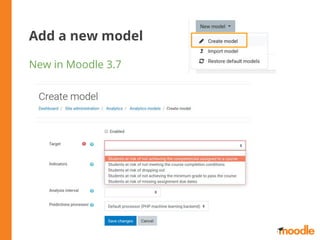 Add a new model
New in Moodle 3.7
 