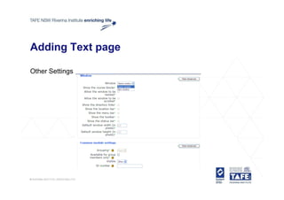 Adding Text page

Other Settings
 