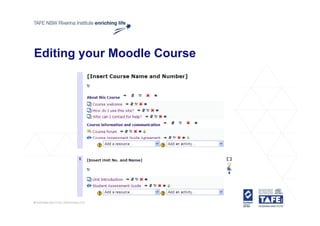 Editing your Moodle Course
 