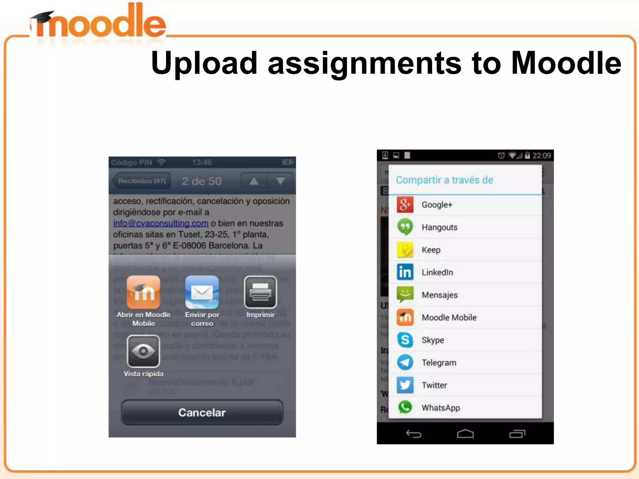 Upload assignments to Moodle
 