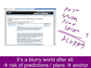It’s a blurry world after all.   risk of predictions / plans    anchor 