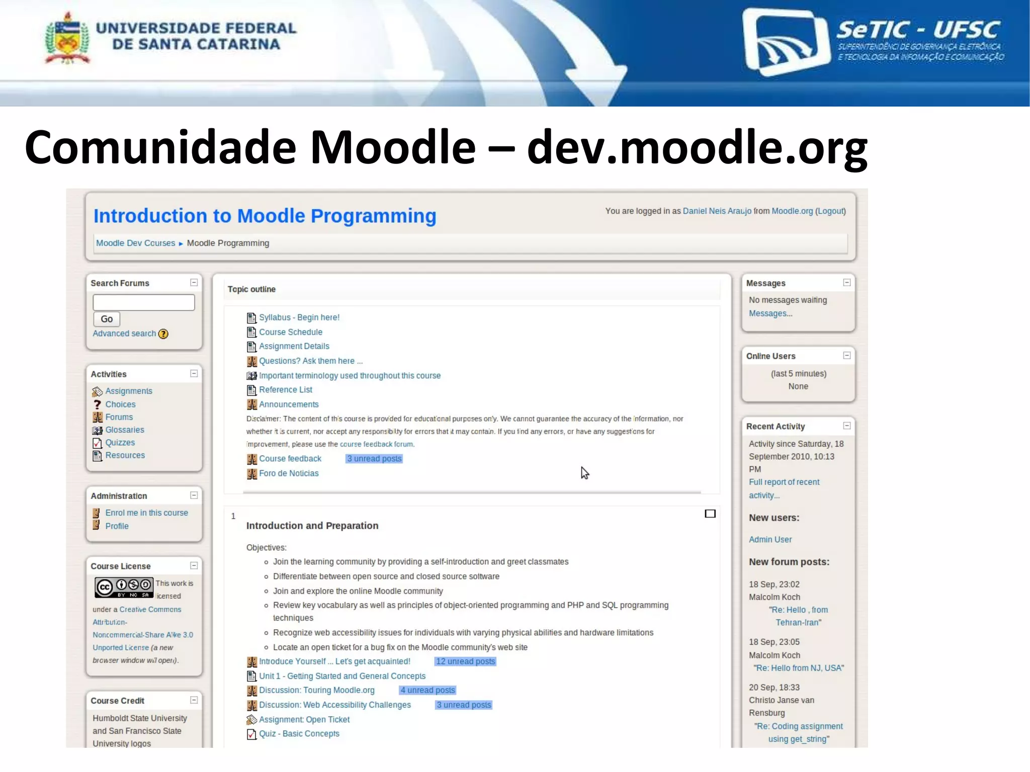 Comunidade Moodle – dev.moodle.org 