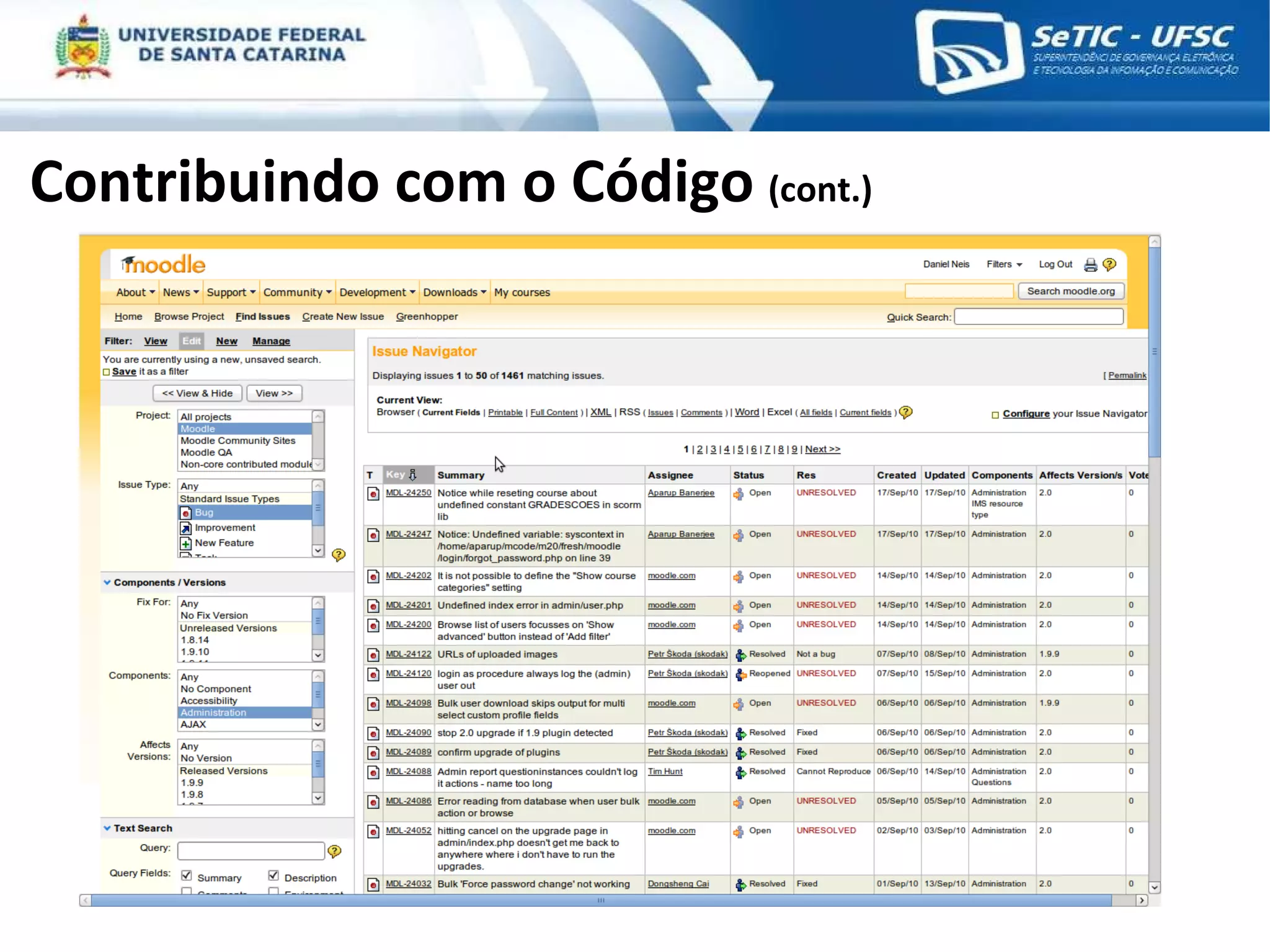 Contribuindo com o Código  (cont.) 