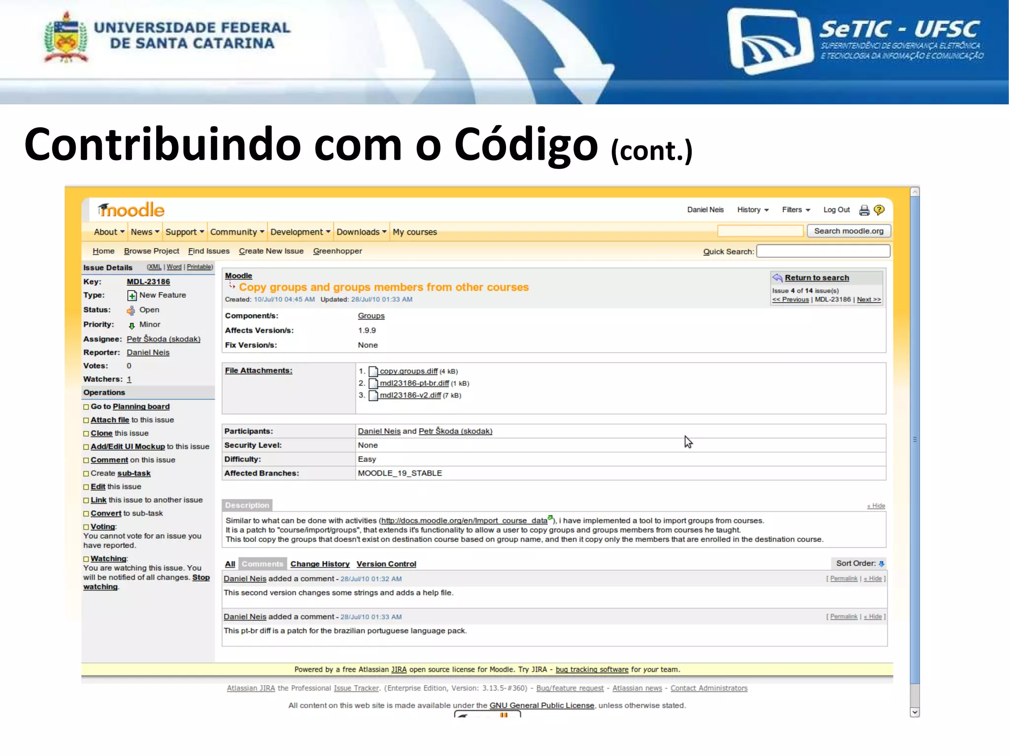 Contribuindo com o Código  (cont.) 