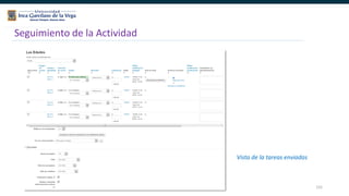 131
Seguimiento de la Actividad
Vista de la tareas enviadas
 