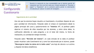 145
Configurando
Cuestionario
 