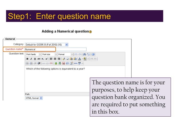 Moodle Numerical Quiz Question Pptx