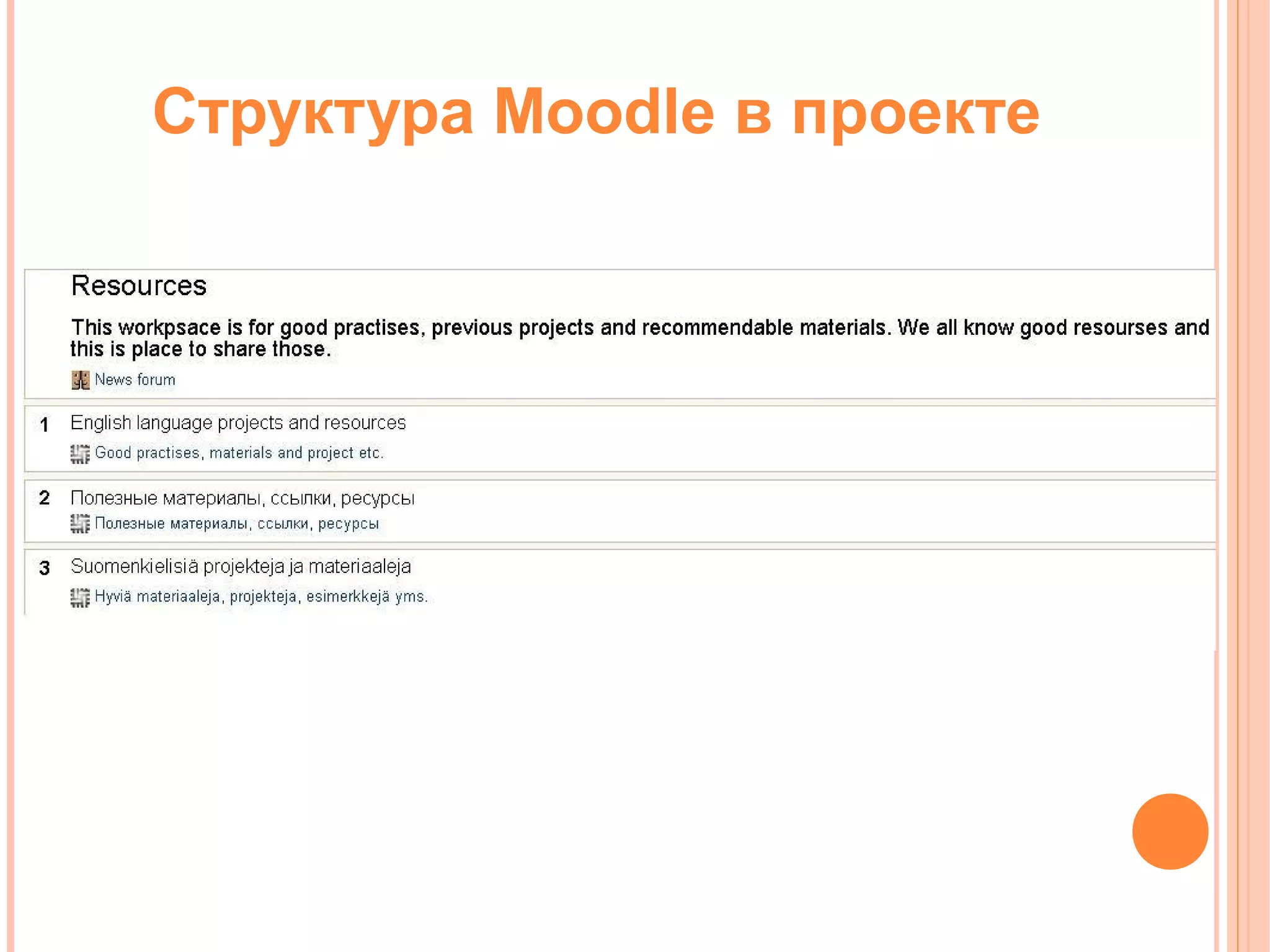 Структура Moodle в проекте
 