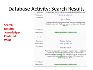 Database Activity: Search Results

Search
Results:
Knowledge-
Centered
Wikis
 