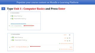 Populate your course content on Moodle e-Learning Platform
Type Unit 1 : Computer Basics and Press Enter2
 