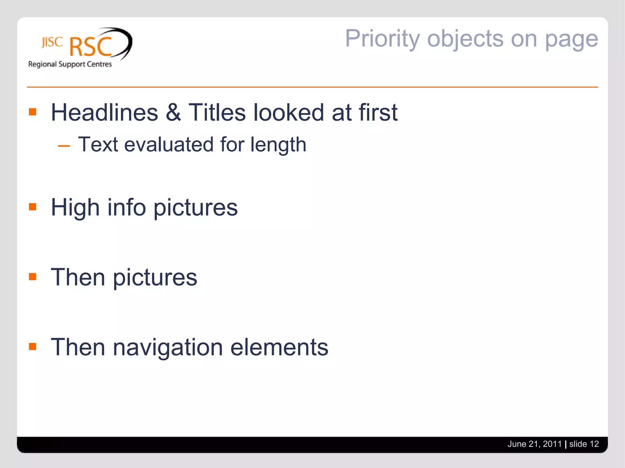 Screen layoutJune 21, 2011| slide 11