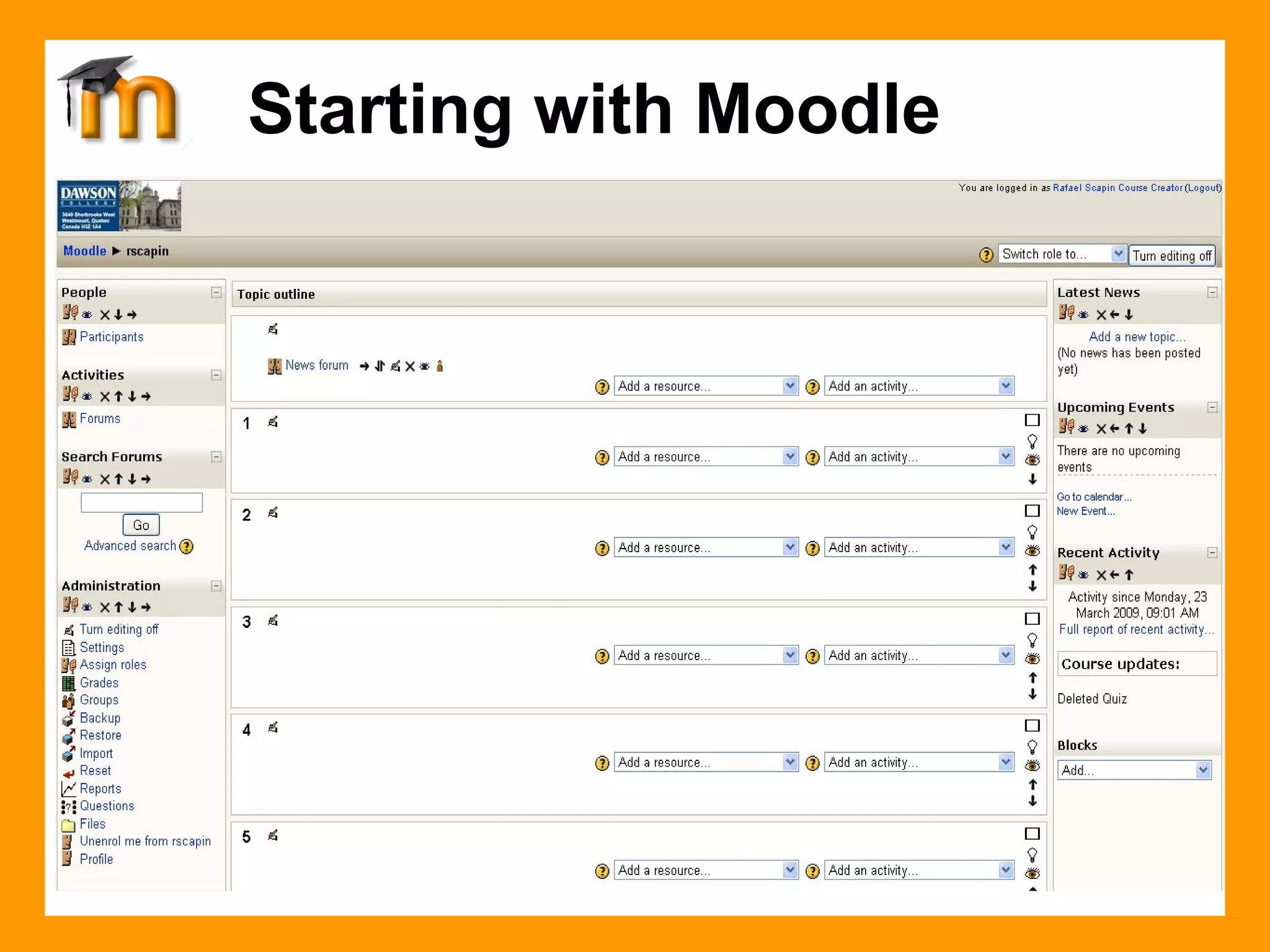 Starting with Moodle 