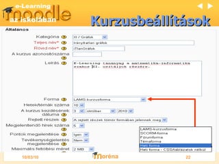 Kurzusbeállítások   