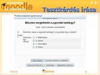 Tesztkérdés írása   