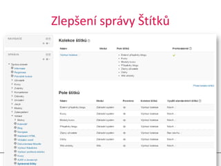 Zlepšení správy Štítků
23.5.2016 13Moodle 3.1
 